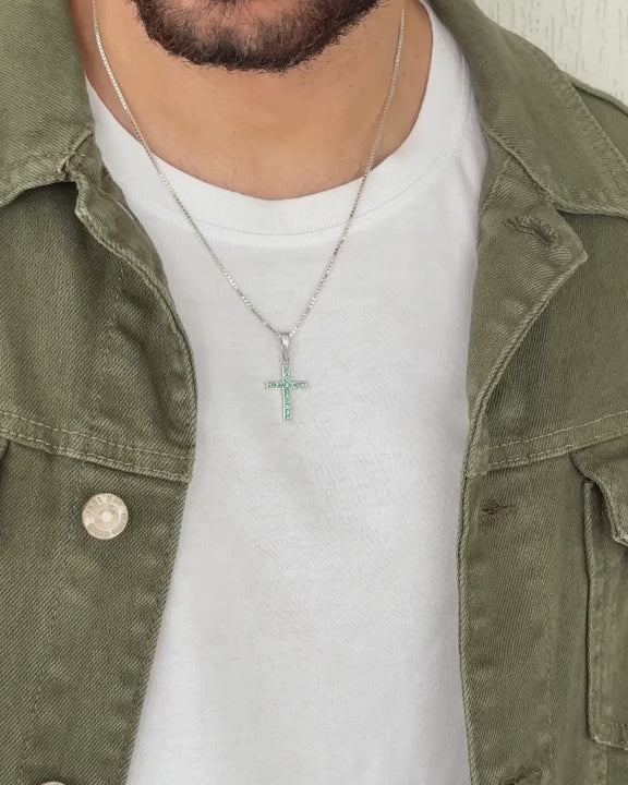 Emerald Cross Necklace – video 1