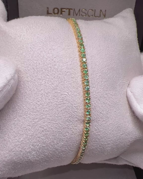 Emerald Tennis Bracelet 2mm – video 2