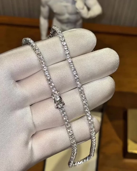 White Topaz Tennis Necklace – video 1