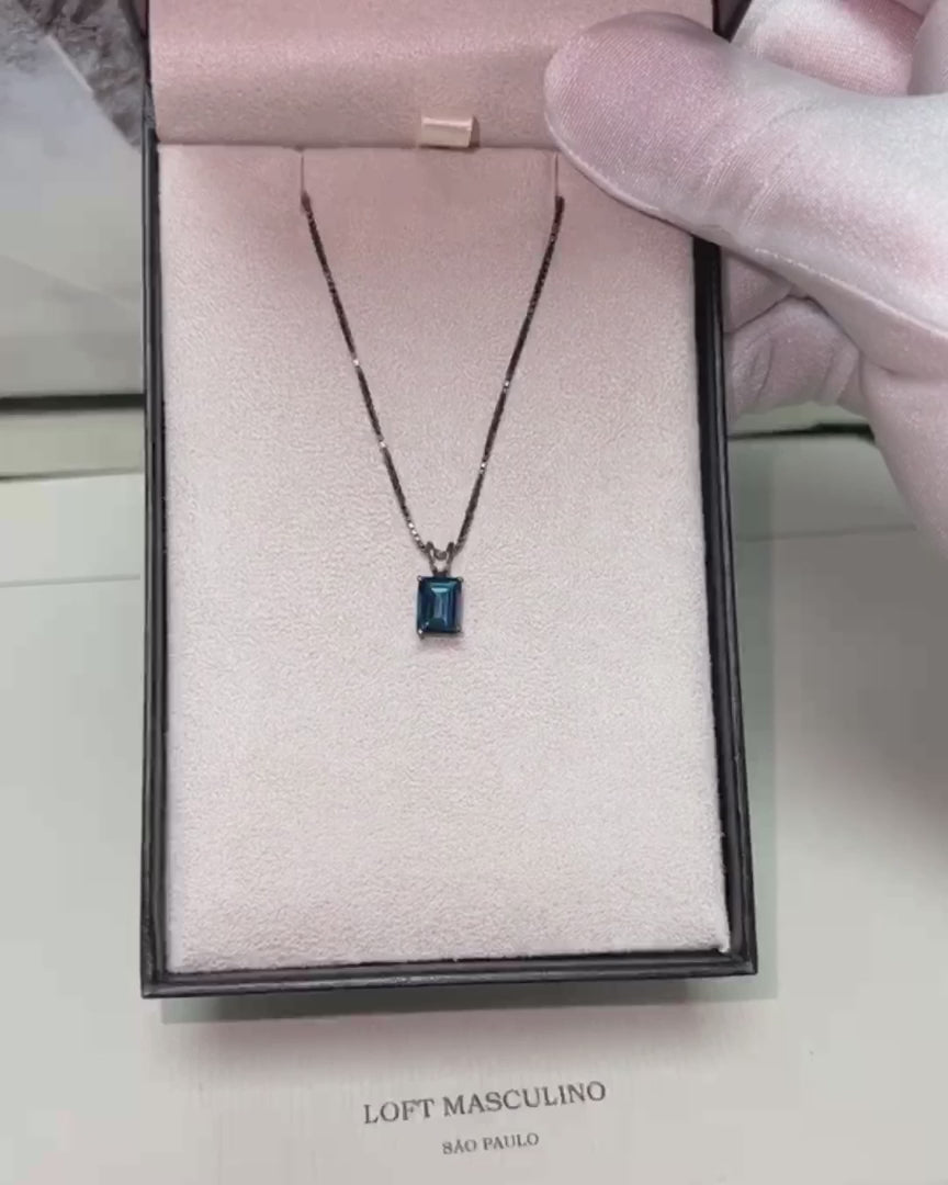 London Blue Topaz + Diamond Necklace – video 2