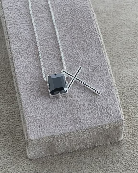 Black Onyx Cross Scapular Necklace – video 1