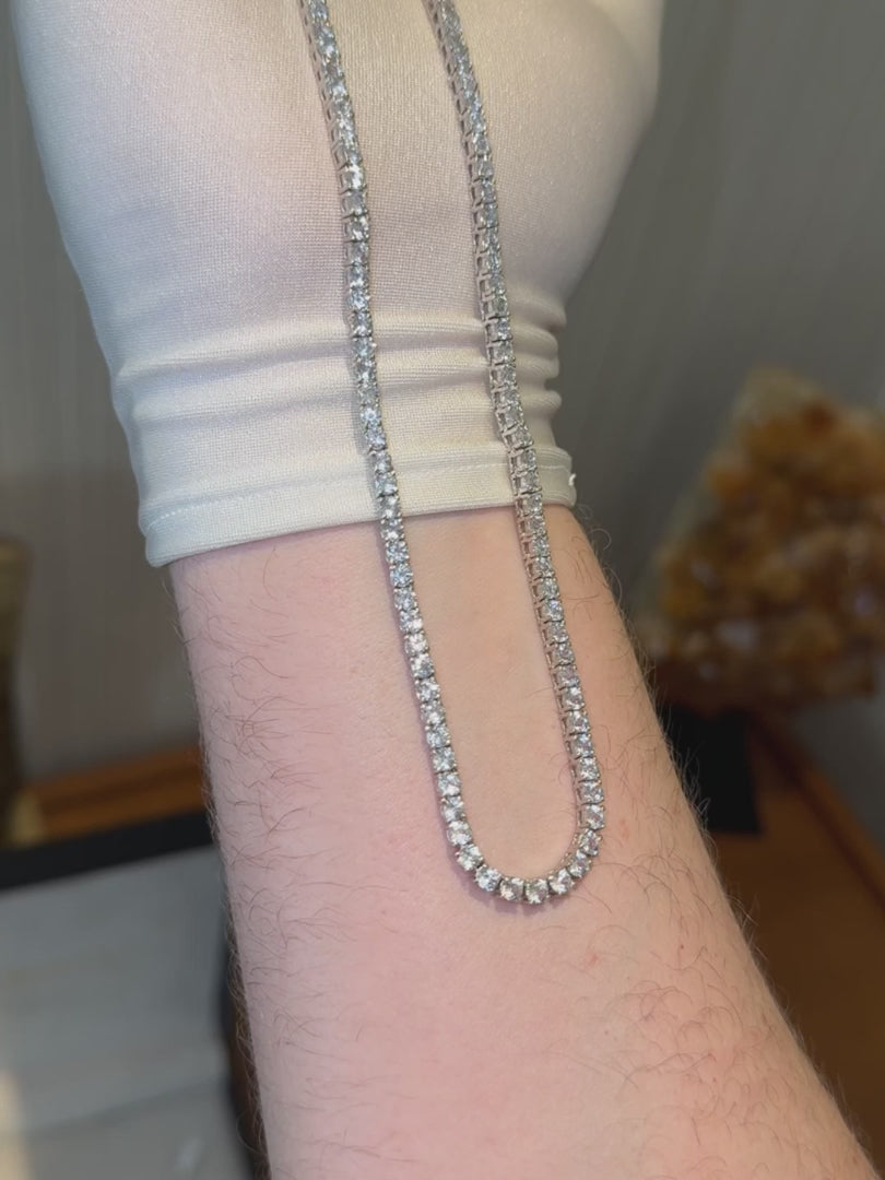 White Topaz Tennis Necklace – video 4