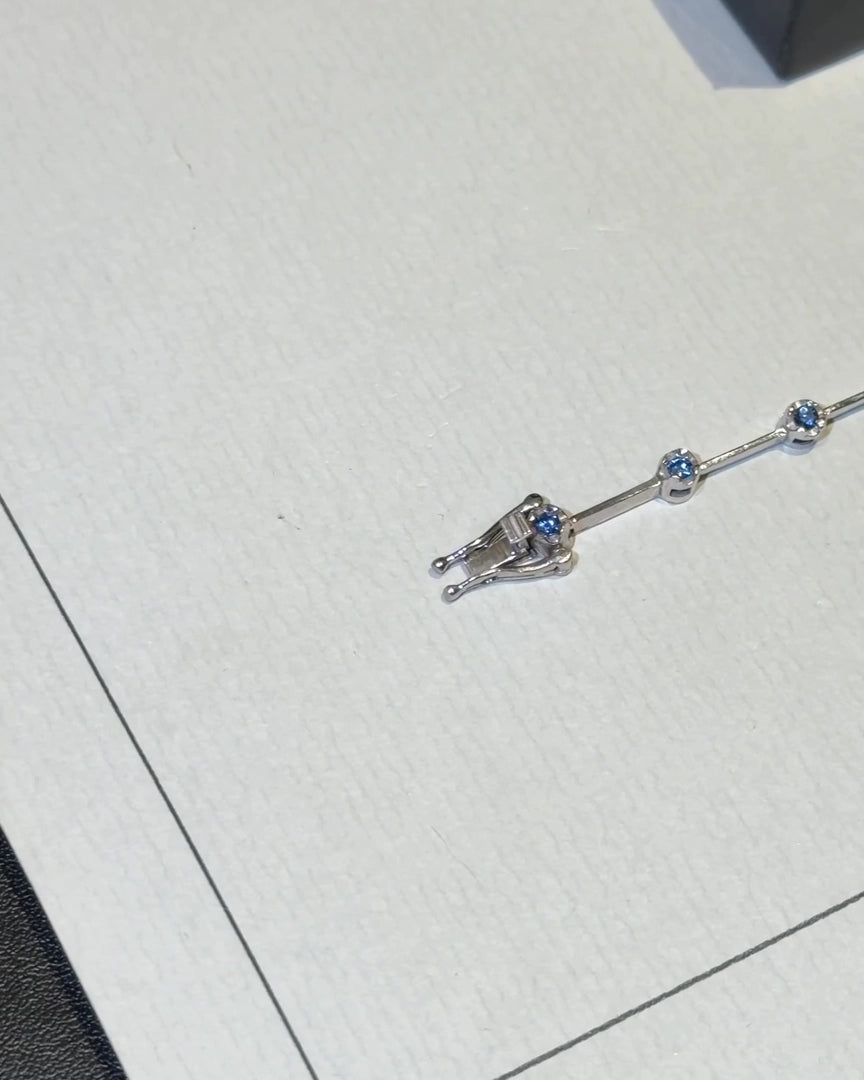 Sapphire Knife-Edge Tennis Bracelet 2mm 3pts – video 2