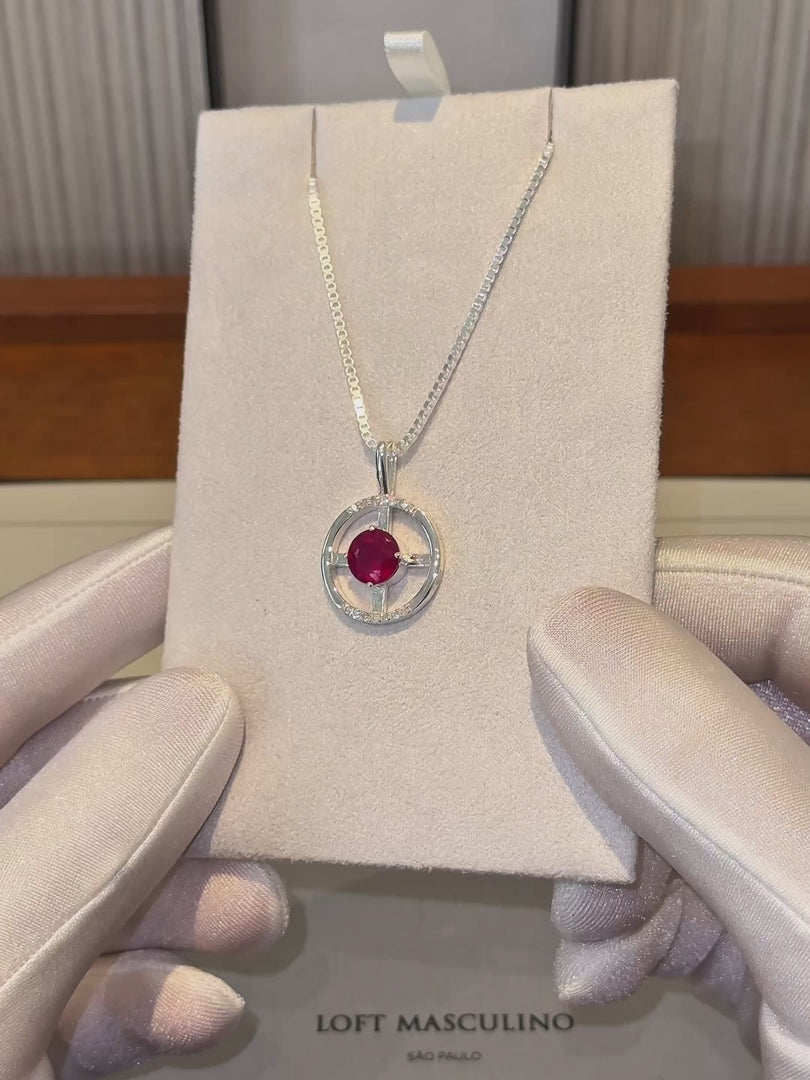 Arc Necklace – Ruby + Diamonds – video 1