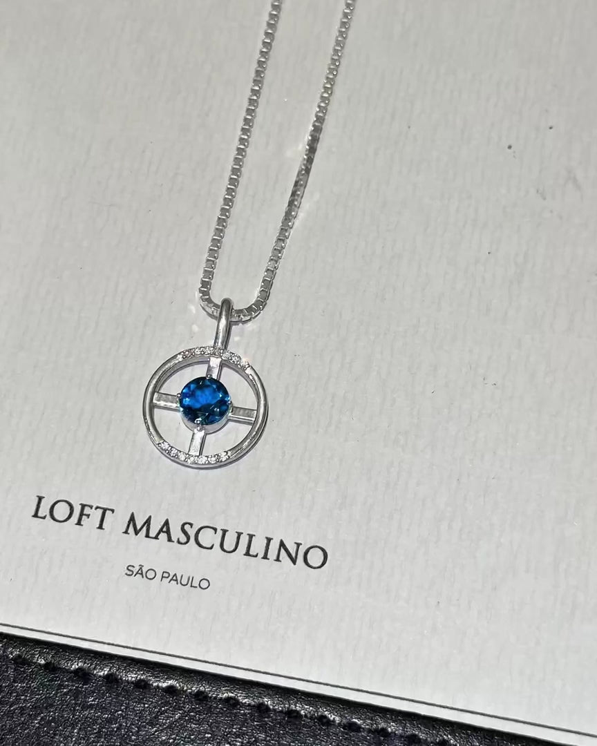 Arc Necklace – London Blue Topaz + Diamonds – video 3