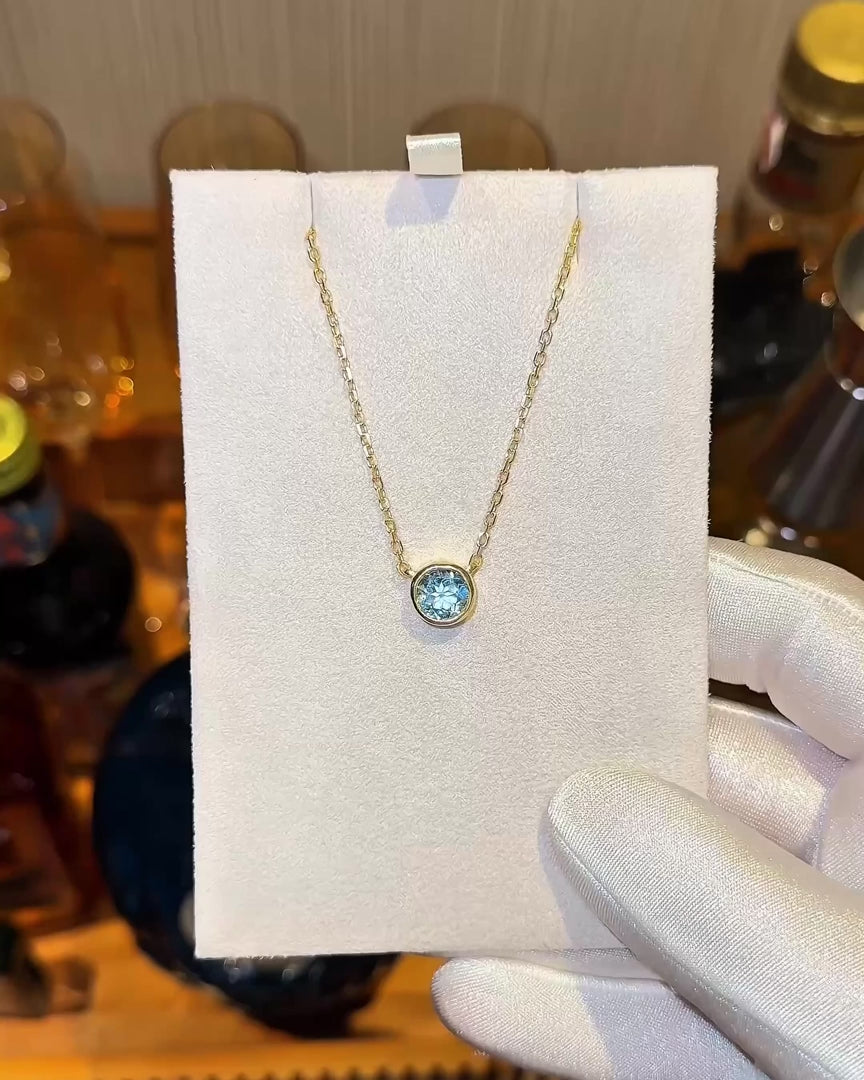 Frame Sky Blue Topaz Necklace – video 1