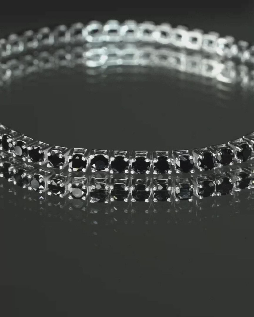 Black Spinel Tennis Bracelet 3mm – video 2