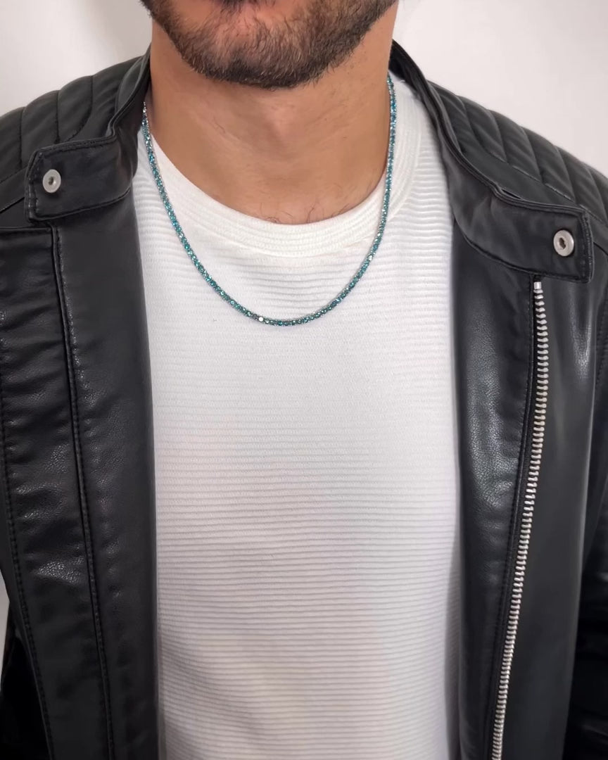 London Blue Topaz Tennis Necklace – video 1