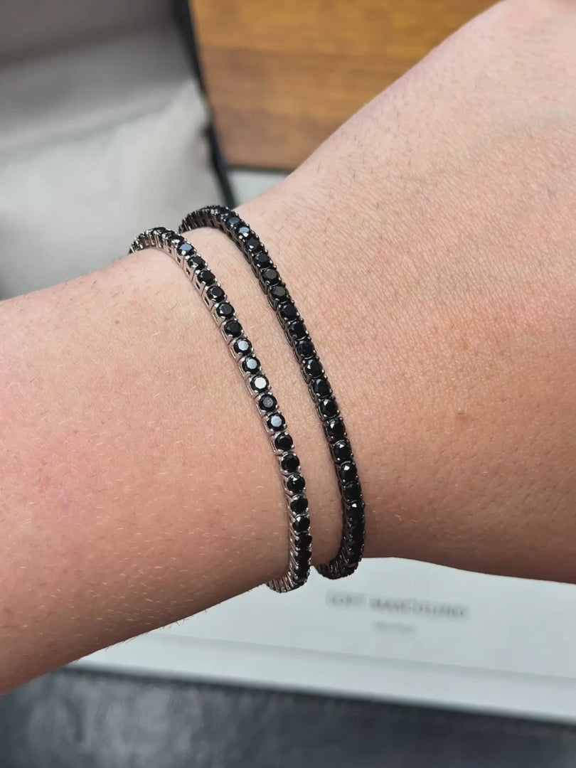 Black Spinel Tennis Bracelet 3mm – video 1