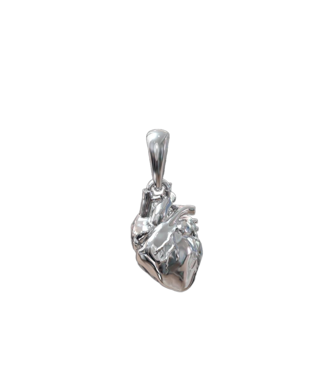 Heart Pendant in a white finish (sterling silver or 18k white gold)
